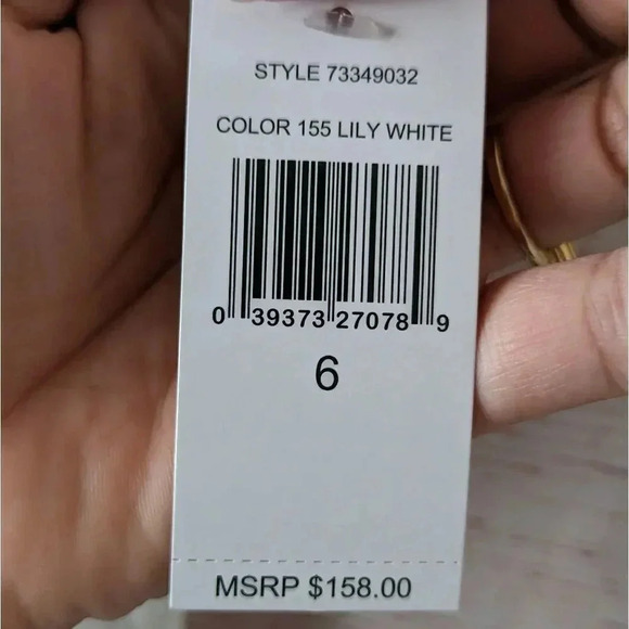 CeCe By Cynthia Steffe Size 6 Lily White Eyelet Dress Peplum Lined Knee Length - Picture 6 of 13